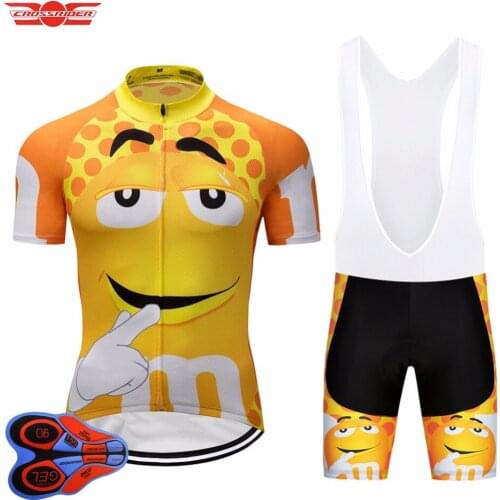 Crossrider Yellow Short Cycling Jersey Set Breathable Summer Bike Clothing Quick Dry MTB Ropa Ciclismo Bicycle maillot