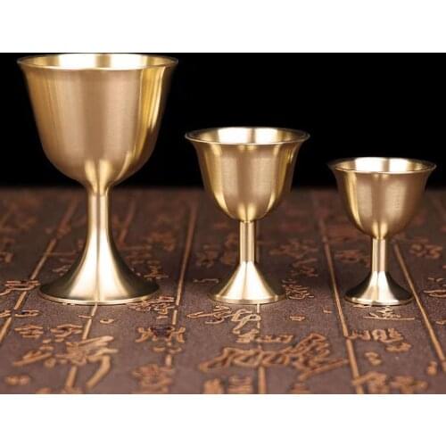 Brass Chalice Cup Wine Goblet Brass Drinking Glasses Beverage Tumbler Cups Lamp Holder Metal Liquor Tumbler For Party Home
