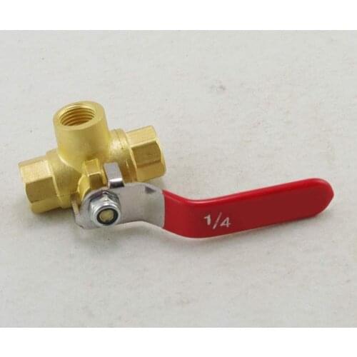 Female Brass Ball Valve Three Way 1/4 In BSPP Connection