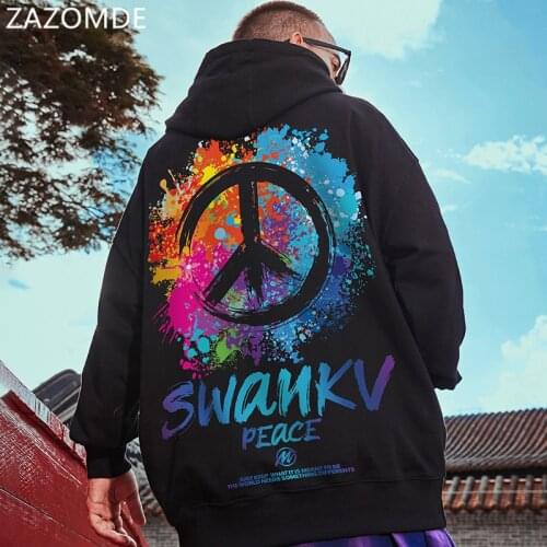 ZAZOMDE Hoodie Men Velvet Trend Harajuku Style Autumn And Winter Clothes Loose Hip-hop Hoodie Streetwear Couple Fashion Hooded
