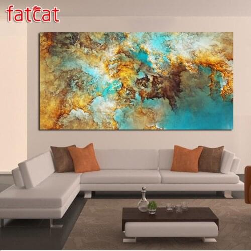 FATCAT Large Diy Diamond Painting Abstract landscape Cross Stitch Kit Full square round 5d Diamond Embroidery Mosaic Kits AE479