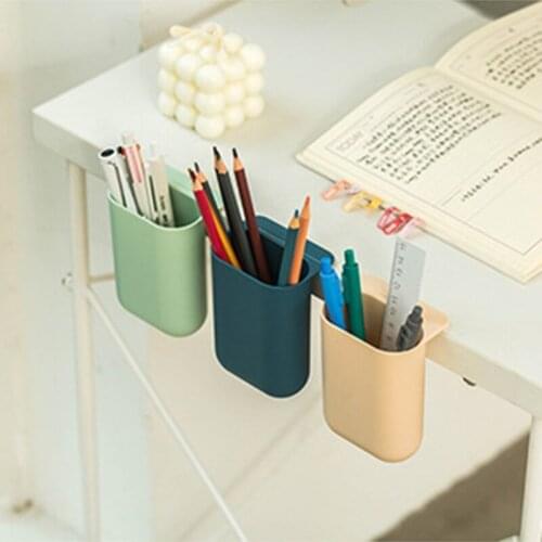 2021 New Wall Mount Remote Caddy Box Adhesive Pen Holder Large Capacity Wall Mount Stationery Container Pen Organizer Holder