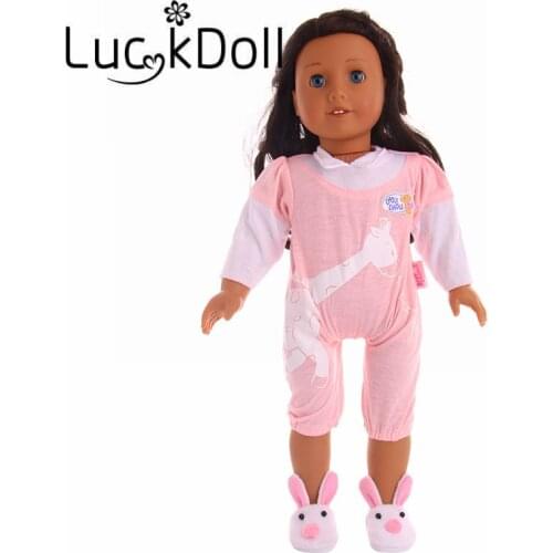 New Arrivals Cute Pink Giraffe One-Piece for 18-Inch Doll Design, Best Birthday Gift for Children