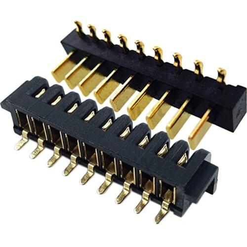 New 9pin laptop battery connector 2.5mm pitch 90 degree bend foot male and female plug