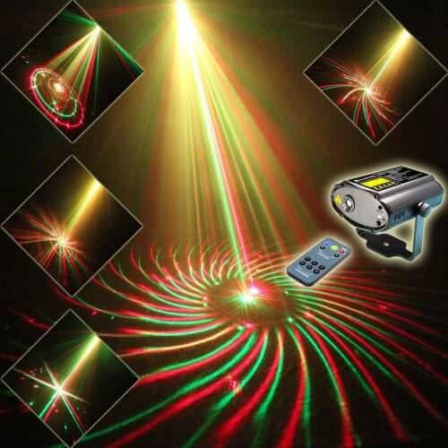 NEW Mini R&G Laser 24 Patterns Projector Dance Disco Bar Family Party Xmas Stage Lights DJ environment lighting Light Show N8H24