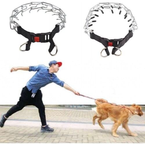 Pet Dog Training Collar With Comfort Rubber Tips Safe Detachable Metal Gear Prong Pet Collar For Small Medium Large Dogs Chain