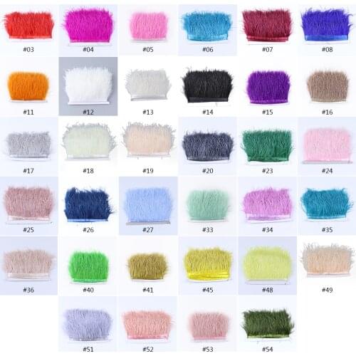 34 Color 1 Meter Fluffy Ostrich Feather Edge Trim Size 6-8 cm Feathers Used To Decorate Wedding And Christmas Accessories Plumes