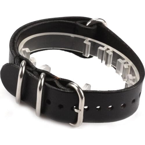 Black/Khaki Color 18/20/22mm One Piece Genuine Leather Watch Band Watches Replacement Bracelet Pin Buckle Men Women Strap