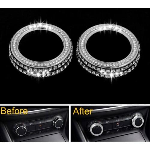 Air Conditioner Switch Control Knob Cover Trim Car Styling Sticker For Mercedes Benz GLA CLA A B Class 2014-2016 Car Accessories