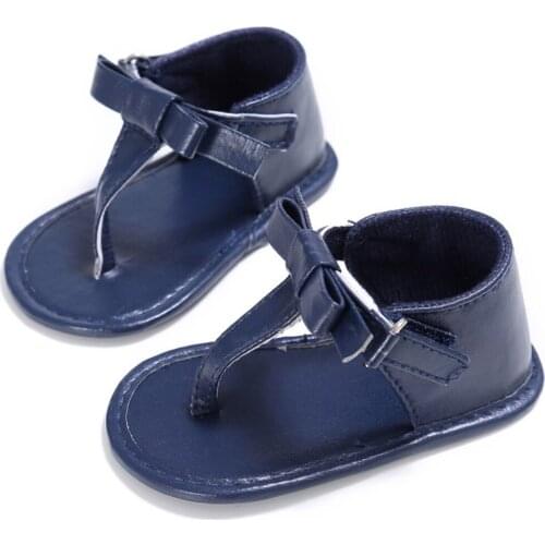 2021 Baby Kids Girls PU Leather Bowknot Flip-flops Prewalker Infants Baby Footwear Crib Shoes