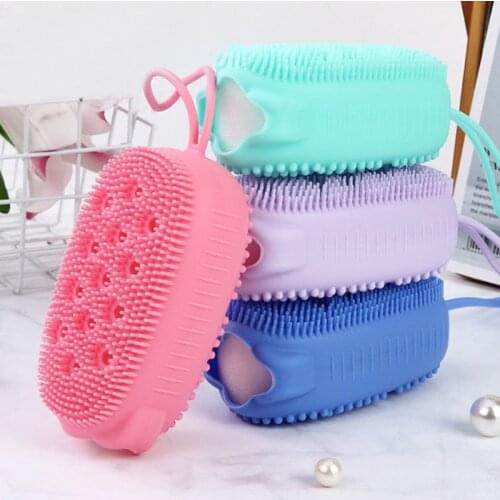 Silicone Shower Brush Scrubbing Fast Foaming Soft Baby Silicone Shampoo Brush Clean Head Body Massage Brush Baby Shower Brush