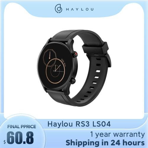 Youpin Haylou RS3 LS04 Smart Watch 1.2-Inch AMOLED Screen GPS 5ATM Waterproof Heart Rate Monitor Sport Smartwatch Android
