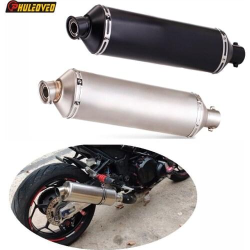 Oval L:500mm ID:51mm/54mm/57mm/61mm/63mm/65mm Universal Motorcycle Exhaust Muffler Escape Customized Motorbike Muffler for CB400