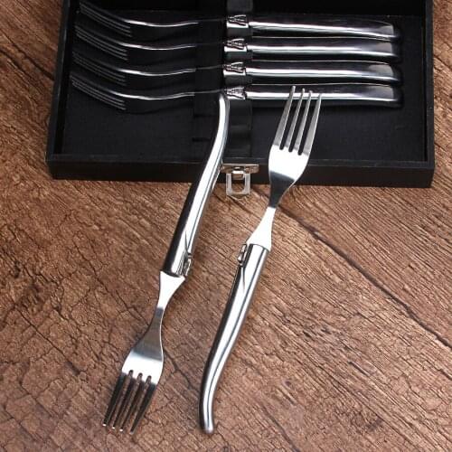 Stainless Steel Fork 6 Piece Set Eco Friendly Forks and Spoon Dinnerware Set Kitchen Dining Bar Accessories Tableware Gift