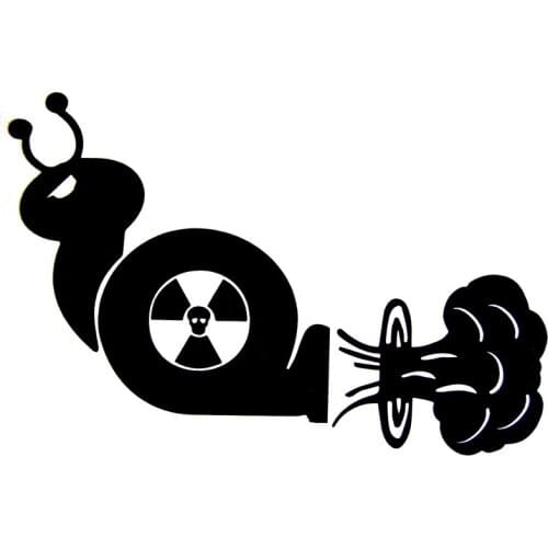 14cm*9.4cm JDM Nuclear Mushroom Cloud Turbo Snail Vinyl Motorcycle Car Sticker Black/Silver S6-3183