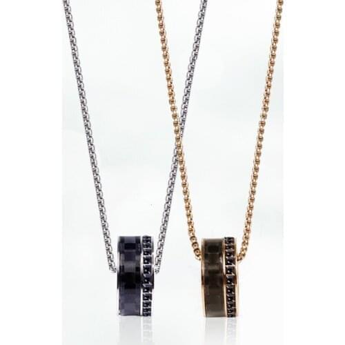 MANDY High Quality Replication Original Simple Geometry Pendant Glass Jewelry Mens Necklace Original Charm