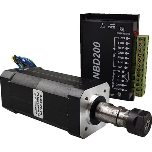 400W high-speed brushless spindle 10800 rpm DC spindle of engraving machine supports PWM and analog AIN speed regulation