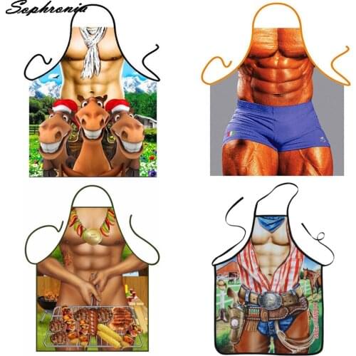 Funny Sexy Kitchen Apron Women Bibs Cool Funny Apron Cooking Baking Accessories Aprons for Woman Man Cooking Apron CWQ025