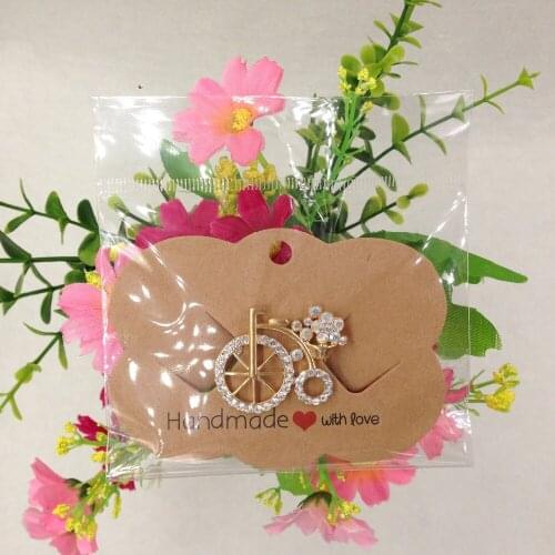 100Pcs Paper Cloud Design Hair Clip Jewelry Cards 9x6.5cm With 100Pcs Plastic Opp Bags Packaging For Women`s Brooch Hairpin Bend