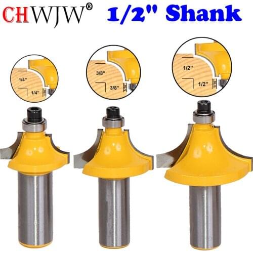 1 PC 1/2" Shank Round over and Beading Edging Router Bit Set C3 Carbide Tipped Tenon Cutter for Woodworking Tools-Chwjw 13621