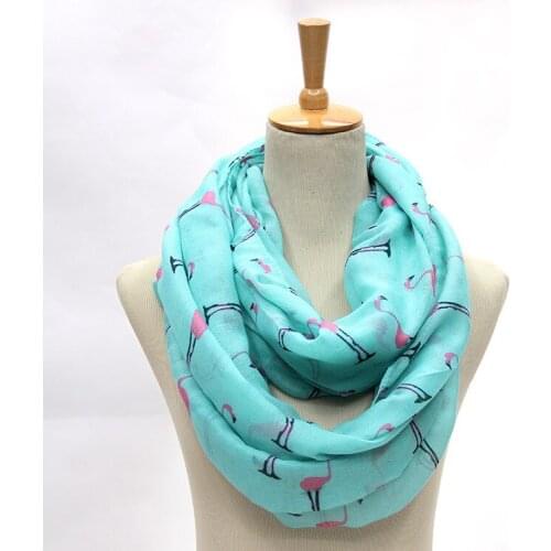 Character Flamingo Print Viscose Ring Muffler 90*180cm 10pcs/lot Scarves