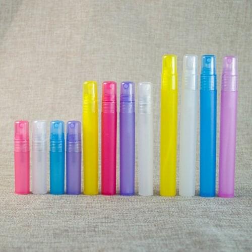 100pcs/lot Empty 5ML 10ML 15ml mini clear ,pink ,red ,blue plastic spray perfume bottle, small promotion sample perfume atomizer
