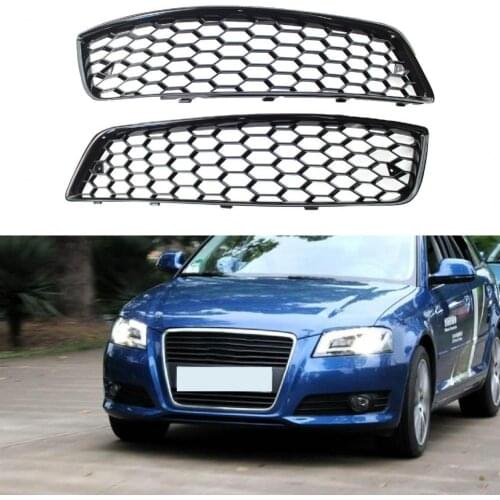 2 pieces of black underside grille durable front bumper grille decorative cover replacement for Audi A3 8P 09-13 Racing Grills