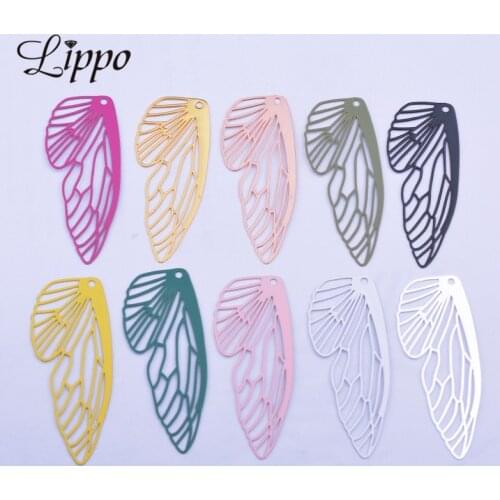 30pcs AB6164 20*51mm Brass Wing Charms DIY Earring Connectors Pendant Hanging Jewelry Decoration
