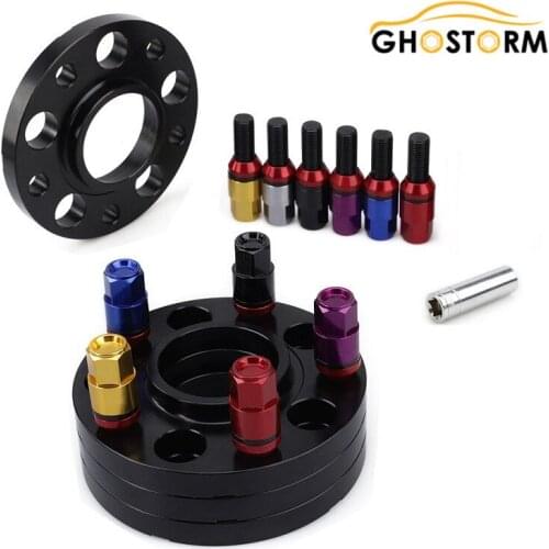 4 PCS Fit For BMW 15/20mm Forge Auto Car Wheel Tire Spacers Adaptor Shims Plate 5X120 72.56mm With Extended Bolts Cone M14x1.25