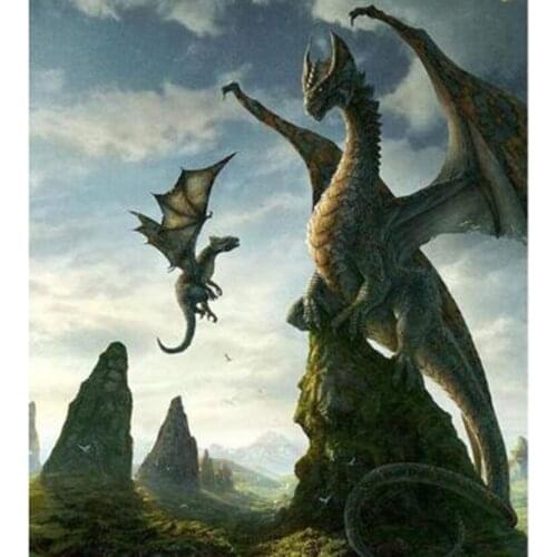 5D DIY Diamond Painting Square Round Diamond Animal Painting Ferocious Dragon Picture Embroidery Cross Stitch Home Decor WG2800