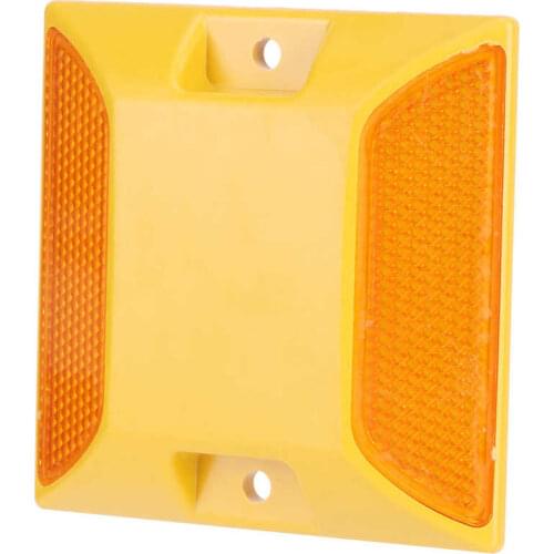 6Pcs 9.5X9.5X2cm Road Marker Double Yellow Road Reflectors Street Pavement Driveway Stud Markers