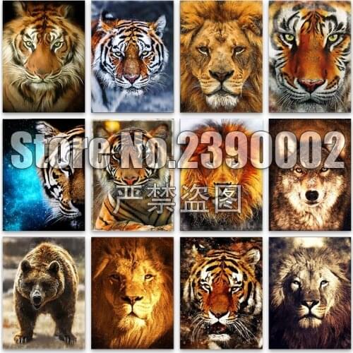 Beast of prey 5d Diy Diamond Painting Cross Stitch Tiger Embroidery Mosaic Hobbies Full Rhinestone Gifts Picture Stickers Decor