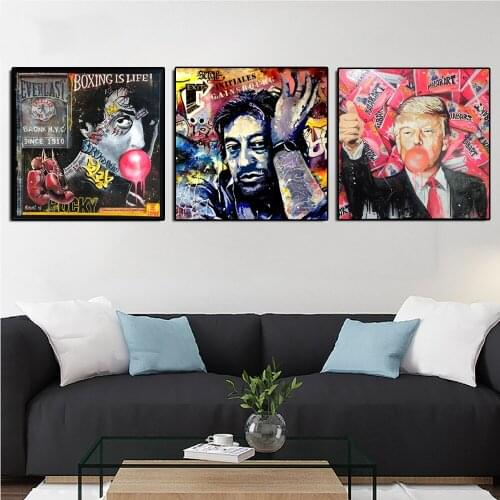 American President Donalds Trumps Street Art Graffiti Canvas Painting Print Picture For Living Room Bedroom Kids Home Decoration