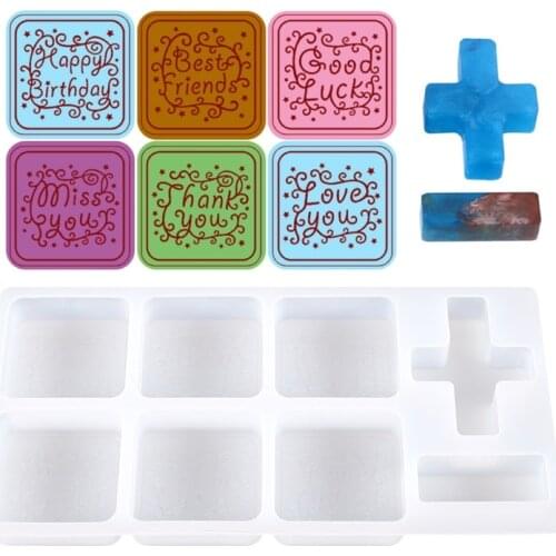 English Seal Epoxy Resin Mold Jewelry Casting Silicone Mould DIY Crafts Aromatherapy Plaster Making Tool