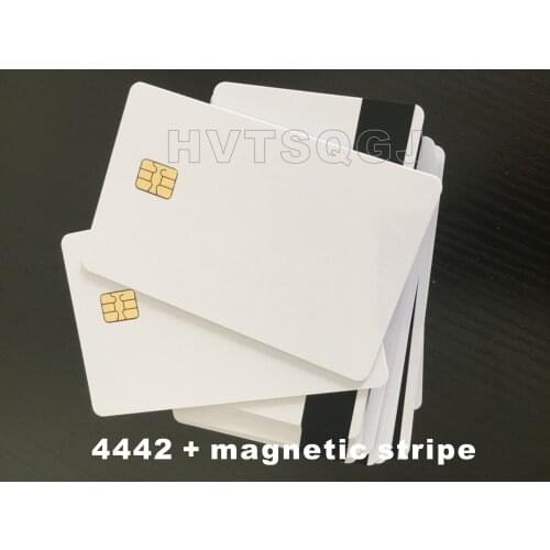 Free shopping FM4442 compatible SLE4442 with HICO HI-CO magnetic strip ISO7816 smart card secure blank IC card10PCS