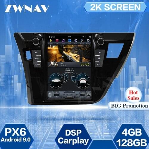 128GB Tesla Big Screen For Toyota Corolla 2014 2015 2016 Android 9.0 Car Multimedia Player GPS Navi Auto Audio Radio Stereo Unit