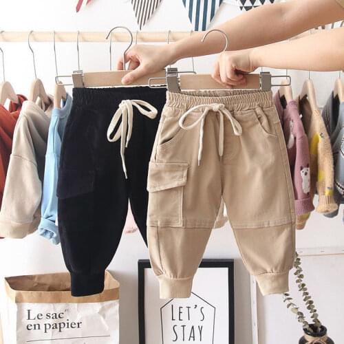 Boys casual pants 2021 new spring and autumn models 0-7 years old childrens trousers little boy trousers cotton Overalls