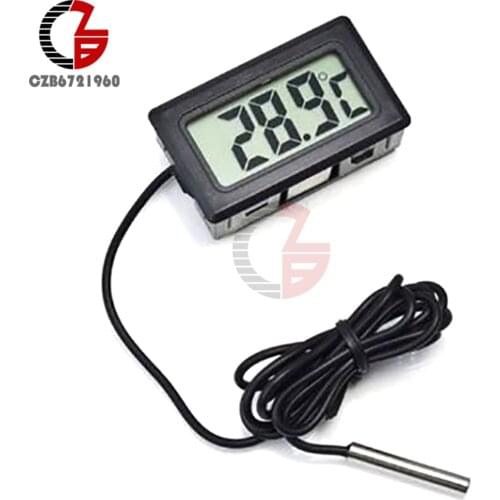 3M Black FY-10 LCD Digital Thermometer Waterproof Freezer Aquarium Thermometer 2 Seconds Refresh Digital Sensor Weather Station