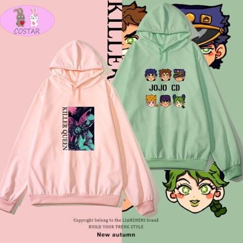 COSTAR Hot Anime Jojos Bizarre Adventure Printed Fashion Hoodies Pullover Harajuku Hooded Sweatershirt Unisex Couple Outfit
