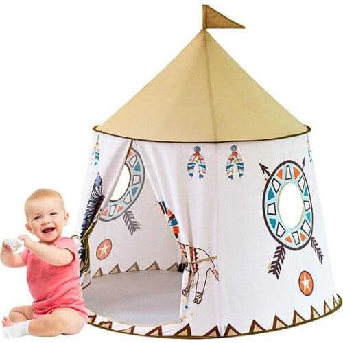 Kids Tent House Portable Princess Castle Present Hang Flag Children Teepee Tent 123*116cm Indoor Tent