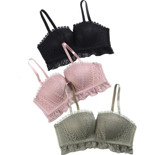Women Push Up Bra Lace Sexy Lingerie Comfortable Push Up Bralette Adjusted Wireless Bra Intimates Female Underwear