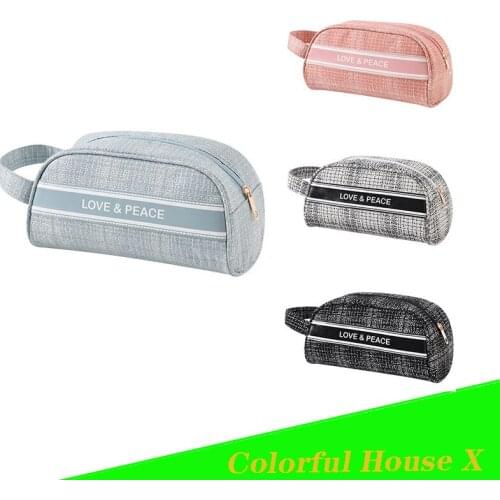 Travel Bag Cosmetic Organizer Storage Container High Capacity Handbag Korean Mini Multifunctional Storage Bag Black Zip Package