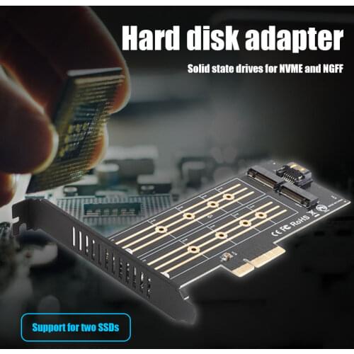 PCB Dual M.2 PCIe Adapter PCI-E 3.0 X4 to M.2 M+B Key Host Controller Expansion Card Support NVMe SSD or SATA SSD