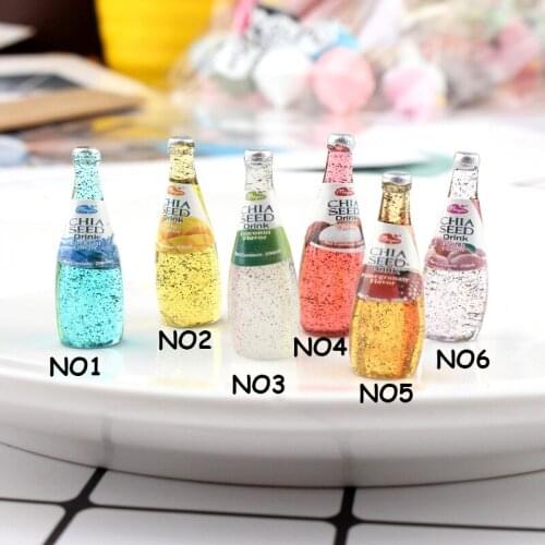 Fruit Drink Bottle Resin Fitting Keychain DIY Creative Pendant Three-dimensional Wine Bottle Cup