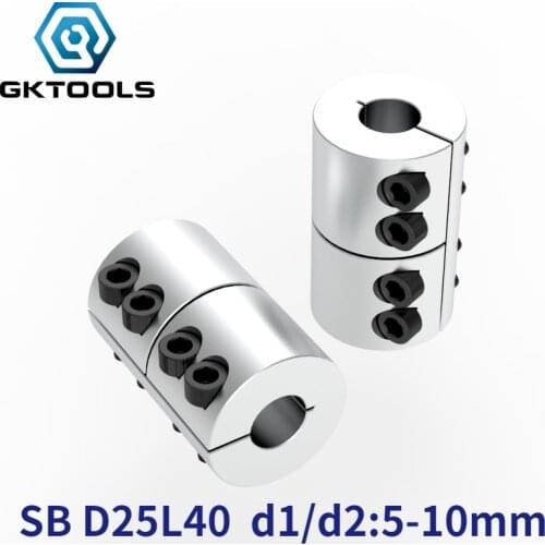 GKTOOLS D25 L40 5/6/6.35/7/8/10mm Rigid Coupling Shaft Rod Coupler Section Cnc Stepper Motor Carving Machine Screw