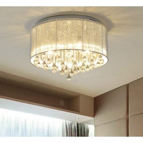 Bedroom crystal ceiling lamp romantic LED round ceiling lamp home restaurant hotel living room decoration lamps WF909530