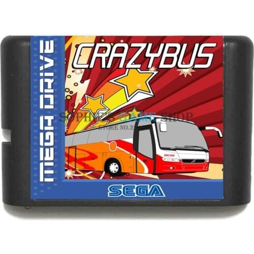 Crazy Bus Game Cartridge Newest 16 bit Game Card For Sega Mega Drive / Genesis System