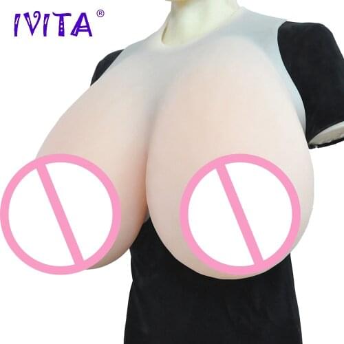 IVITA 16KG Artifical Silicone Huge Breast Forms Fake Boobs For Crossdresser Transgender Drag Queen Top Quality Boobs Enhancer