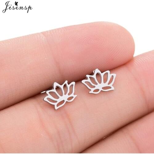 Jisensp Vintage Mandala Stud Earrings Cute Lotus Flower Stainless Steel Earrings Indian Jewelry for Women Girls Birthday Gift