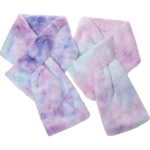 3 Pieces Women Men Colorful Tie Dye Print Beanie Hat with Scarf Set Thicken Fuzzy Plush Outdoor Windproof Ski Cuffed Skull Cap